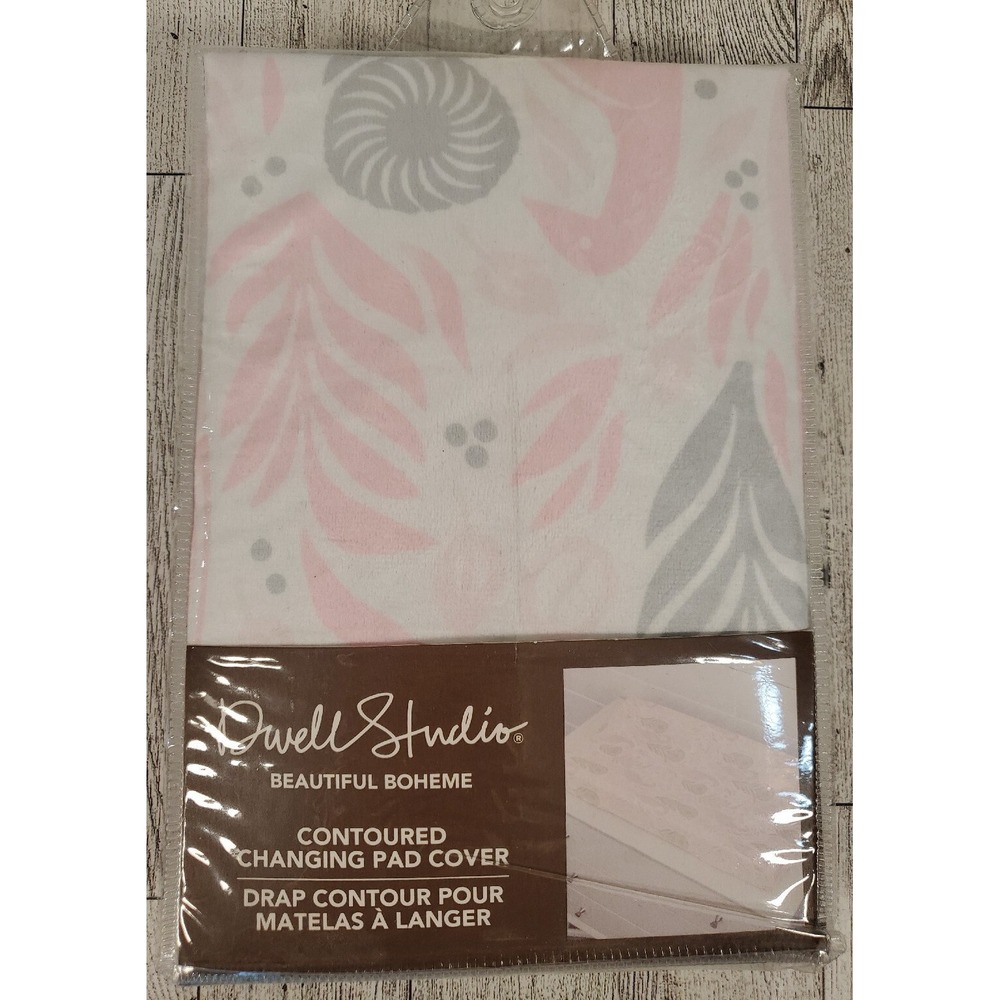 Dwell Studios Contoured Changing Pad Cover Pink Baby Nursery Velvety Soft FLAW